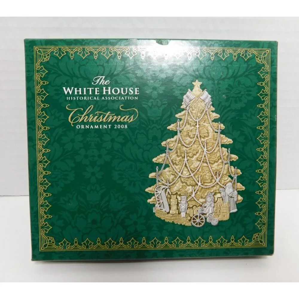 White House Christmas Ornament 2008 3-D Tree for Hanging Box & Booklet